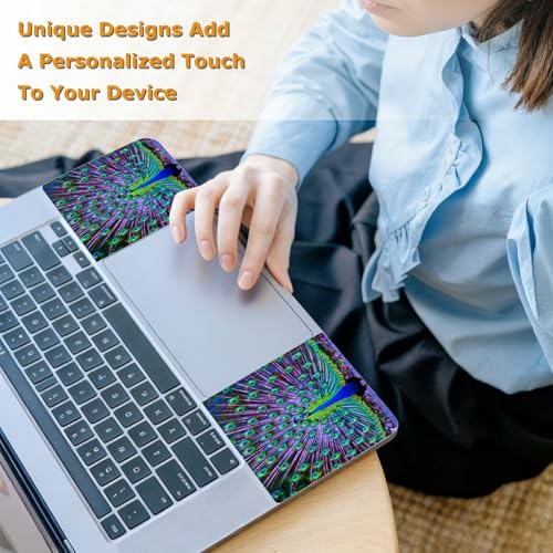 Universal Laptop Skin Sticker with 2 Wrist Pad Decals, 3-Piece Removable Vinyl Laptop Cover, Peacocks Waterproof Anti-Scratch, Easy-Trim Fit for 13.3" 14" 15.6" Laptops - color: Peacocks