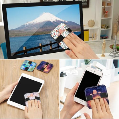Fintie Screen Cleaning Pad, [4 Pack] Soft Cloth Car Phone Screen Cleaner | Microfiber Wipe Cleaning with Elastic Strap for iPad, iPhone, MacBook, Tablets, Laptop, Monitor (Galaxy) - color: Galaxy