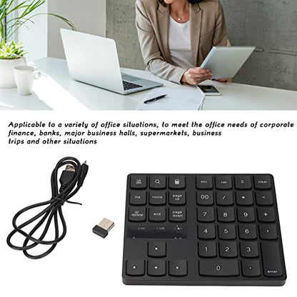 hoopoocolor 35 Keys Wireless Numeric Keypad, Rapid Rebound Stable Signal Transmission Ergonomic 2.4G Wireless Gaming Keyboard, 10M Range Plug and Play for Windows for Android for Laptop