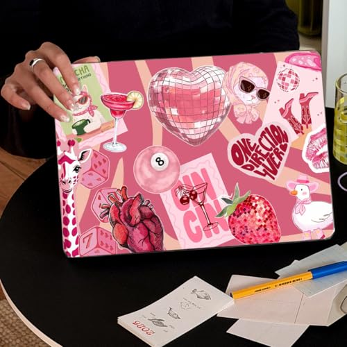 for MacBook Neo Case 13 inch 2026 A18 Pro (A3404), Anti-Scratch Protective Pattern Hard Shell Case, Trendy Laptop Cover with Keyboard Cover+Screen Film+Trackpad Film,Pink Disco Heart ﻿ - color: Pink Disco Heart