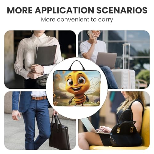 14 inch Laptop Sleeve with Handle Shockproof Laptop Bag Waterproof Computer Cover Bag Bee Briefcase