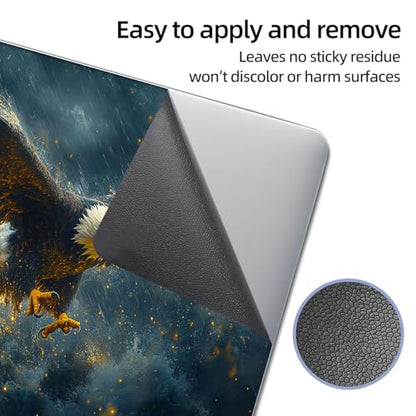 Universal Laptop Skin Sticker Decal, 12"-15.6" Aesthetic Vinyl Wrap, Golden Lightning Eagle Waterproof Notebook Cover Art Protector for MacBook HP Dell Lenovo, Fits 13" 14" 15" 15.6" - color: Golden Lightning Eagle