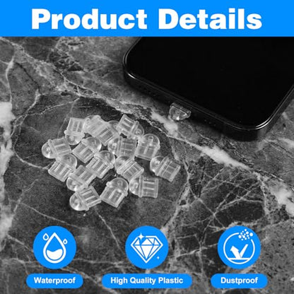 101pcs Cell Phone Dust Plug, Clear Charging Port Covers Anti Dust | Charging Port Plug Phone Dusts Plugs Protector Protective Dusts Plug for Phones Earphones Laptops Accesories