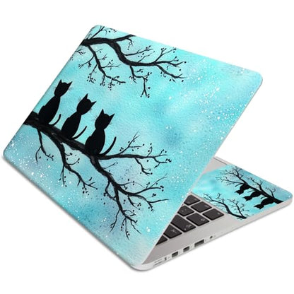 15.6 Inch Laptop Skin Sticker, Reusable Vinyl Cover Protector with 2 Wrist Pad Skins, Removable Waterproof Scratch-Resistant for 12-15.6 Inch Laptop Notebook,Cute Cat On Tree - color: Cute Cat On Tree