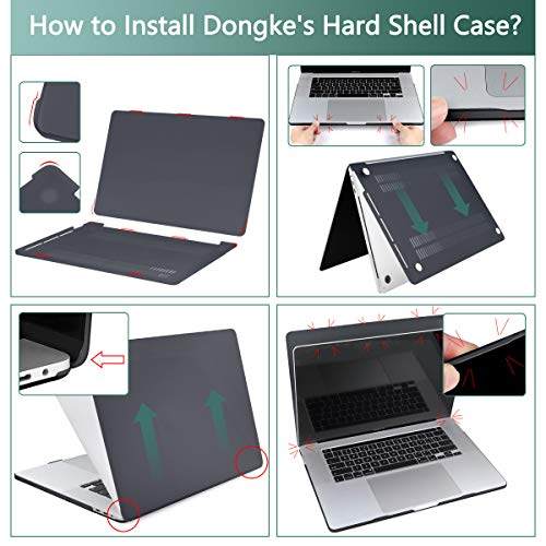 for MacBook Pro 13 inch Case 2023 2022 2021 2020 Release Model: A2338 M2/M1 A2289 A2251 with Touch Bar & Touch ID, Frosted Matte Plastic Hard Shell Case & Keyboard Cover, Black - color: Black