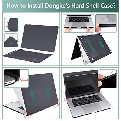 for MacBook Pro 13 inch Case 2023 2022 2021 2020 Release Model: A2338 M2/M1 A2289 A2251 with Touch Bar & Touch ID, Frosted Matte Plastic Hard Shell Case & Keyboard Cover, Black - color: Black