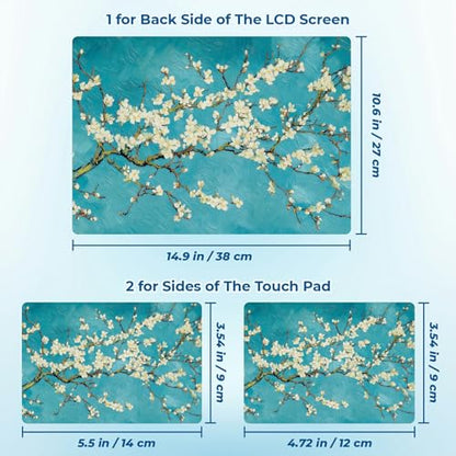 Reusable Universal Laptop Skin Sticker, Cut to Fit for 11.6–15.6 Inch Laptops, Waterproof Protective Film, No-Residue - Spring Blossom Branches - color: Spring Blossom Branches