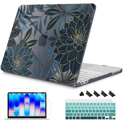Mektron Case for 2026 MacBook Neo 13-inch A18 Pro chip A3404 Laptop Cover with 13-inch (Diagonal) Liquid Retina Display+ Keyboard Cover+ Screen Protector, Dahlia Flower C035 - color: Dahlia Flower C035