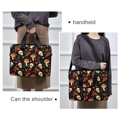 MNSRUU Laptop Bag for 15.6 inch Black Gothic Bats - color: Skull I13413