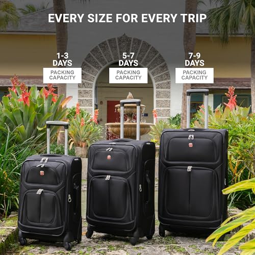 SwissGear Sion Softside Expandable Luggage, Dark Grey, 2-Piece Set (21/29), Sion Softside Expandable Luggage - color: Dark Grey, size: 2-Piece Set (21/29)