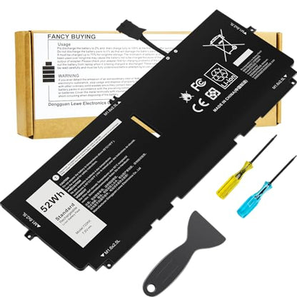 52Wh FP86V 722KK Laptop Battery Replace for Dell XPS 13 9300 (2020 Edition) XPS 13 9310 (2020 Edition) XPS 13 9380 (2020 Edition) P117G P117G002 P117G001 Series Notebook 02XXFW 2XXFW 0WN0N0 WN0N0 - size: 10.51*4.06*0.16inch 722KK