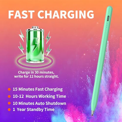 Digital for Android Tablets Stylus Pen for Samsung Galaxy Tab A11+Plus/A11/A9+/A9 Pencil,Accurate Without delay，One-Click Power On/Off,+2Nibs&Long Battery Life (Green) - color: Green