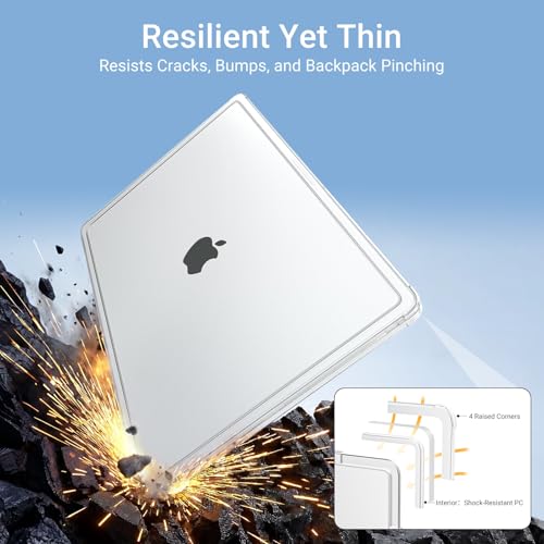 MOSISO Compatible with MacBook Pro 14 inch Case M5 M4 M3 M2 M1 2026-2021 | A3427 A3426 A3434 A3112 A3185 A3401 A2918 A2992 A2779 A2442, 3 in 1 Kit Reinforced Shock-Absorbing Hard Shell, Matte Clear - color: Matte Clear