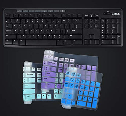 Keyboard Cover for Logitech MK370 MK295 MK270 K270 Keyboard, Logitech MK370 MK270 K270 Keyboard Skin Protector - Gradual Mint - color: Gradual Mint