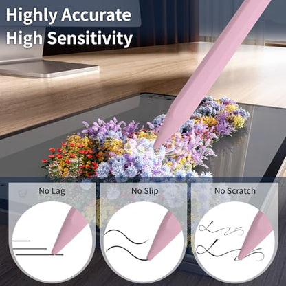 2-in-1 Stylus, Stylus Pen for Touchscreen,High Sensitivity & Precision | Touchscreen Suitable for iPad/iPhone/Samsung/Android Smartphone and Tablets, Compatible with All Touchscreen - color: Pink