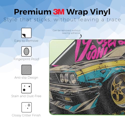 Glossy Glitter Laptop Skin Compatible with Apple MacBook Neo - Camber - Premium 3M Vinyl Protective Wrap Decal Cover - Easy to Apply | Crafted in the USA by MightySkins - color: Camber, size: MacBook Neo Full Cover Skin, style: Glossy Glitter Finish