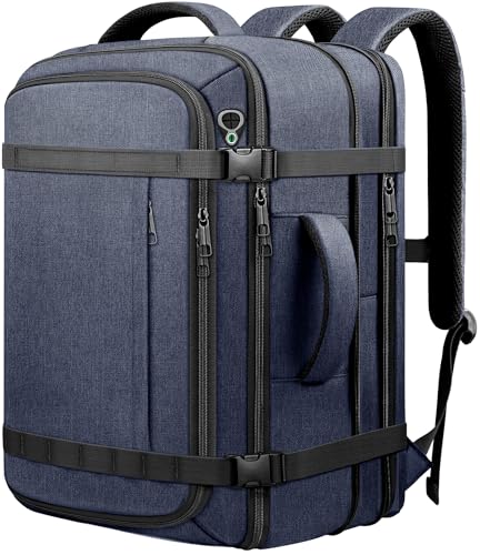 Travel Backpack with LifetimeWarranty,Expandable Carry on Backpack,Blue | 35-45L Cable Access Port,Fits 17.3"Laptop,Flight TSA friendly,Anti Theft Laptop Backpack Travel,Commuting - color: Blue, size: Standard（35L-45L）