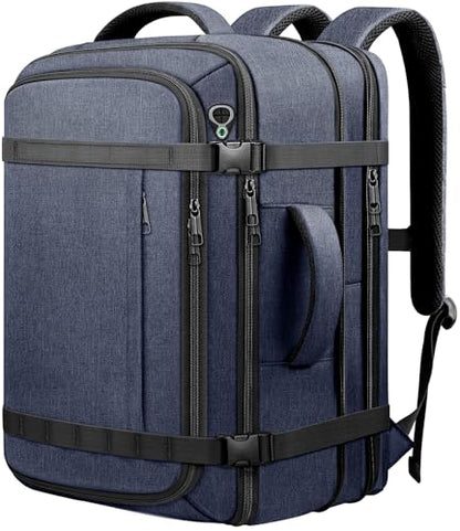 Travel Backpack with LifetimeWarranty,Expandable Carry on Backpack,Blue | 35-45L Cable Access Port,Fits 17.3"Laptop,Flight TSA friendly,Anti Theft Laptop Backpack Travel,Commuting - color: Blue, size: Standard（35L-45L）