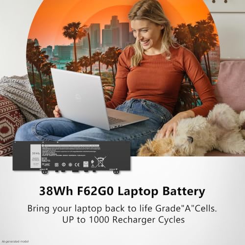 F62GO Battery Compatible with Dell Inspiron 13 5370 7000 7370 7373 7380 7386 2-in-1 P83G P87G P91G P83G001 P83G002 P87G001 Vostro 13 5370 Series 039DY5 0F62G0 RPJC3 0RPJC3 F62GO 11.4V 38Wh - style: F62GO