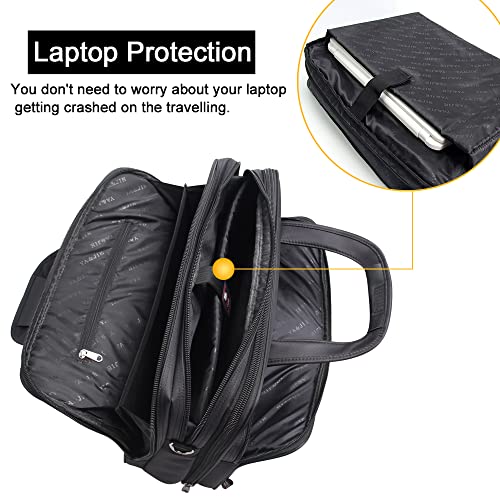 Large Briefcases For Men Canvas Tote Bag Laptop Case Computer Bag Work Bags Business Mens Bag Office Carrying Cases - size: Large Size (17.3” Laptop Briefcase)