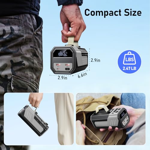 100W Laptop Power Bank 70000mAh, Portable Charger with Built-in Retractable USB-C Cable, PD 3.1 Fast Charging Battery Pack for MacBook, iPhone, Samsung, Tablet, Travel & Camping