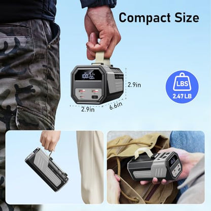 100W Laptop Power Bank 70000mAh, Portable Charger with Built-in Retractable USB-C Cable, PD 3.1 Fast Charging Battery Pack for MacBook, iPhone, Samsung, Tablet, Travel & Camping