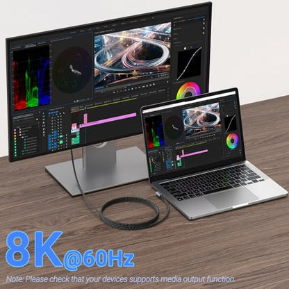 Long USB C to USB C Cable 6.6FT 2 Packs, 240W USB 4 Right Angle | High Speed 40Gbps Data, 8K 60Hz, 5K 60Hz, 4K 144Hz Video Monitor, Compatible for Thunderbolt 4, iPhone 16, iPhone 15 Pro Max - size: 240w - 6ft, 6ft