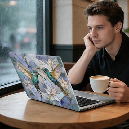 for MacBook 13 Inch Release 2017/2019/2020/2021 Model A1706 A2338 Black Computer Case,Novelty Premium Pattern Hardshell Laptop Case Gilded Wings Stained Glass Hummingbirds Lilies - color: Gilded Wings Stained Glass Hummingbirds Lilies, size: A1706/A1708/A