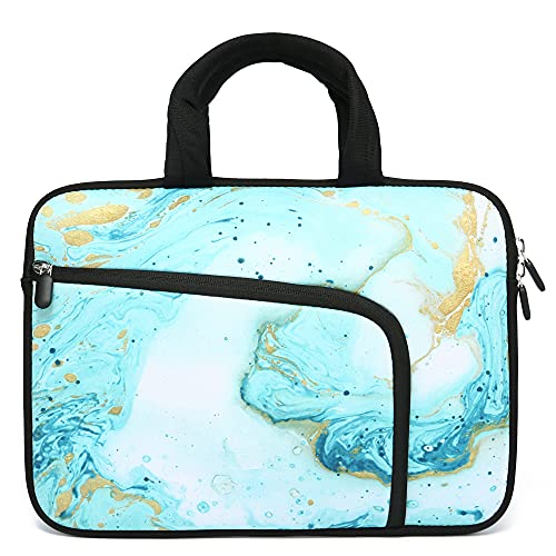 11 11.6 12 12.1 12.5 inches Laptop Sleeve Chromebook Case Ultrabook Case Notebook Sleeve PC Messenger Bag Tablet Case Neoprene Handle Sleeve for Adult Men Women, Two Pockets (Vast Ocean) - color: Vast Ocean, size: For 11" 11.6" 12" 12.1" 12.5 Inch