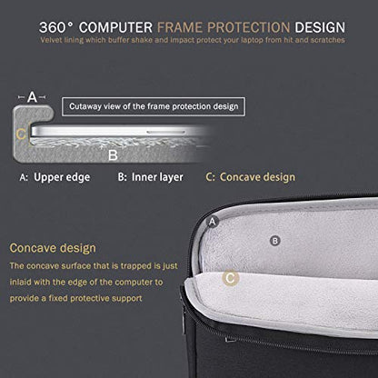 Voova 13.3-13 Inch Laptop Sleeve, Laptop Case, MacBook Case, Black | Slim splash-proof 13-inch laptop sleeve compatible with MacBook Pro M1-M5 Max, HP, Lenovo, Acer and Asus for daily use - color: Black, size: 12.6-13.6 Inch