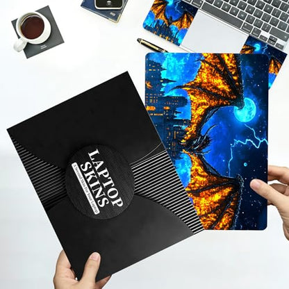 Universal Laptop Skin Sticker with 2 Wrist Pad Decals, 3-Piece Removable Vinyl Laptop Cover, Castle Dragon Waterproof Anti-Scratch, Easy-Trim Fit for 13.3" 14" 15.6" Laptops - color: Castle Dragon