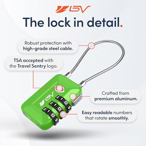 TSA Accpeted Luggage Travel Lock, Set-Your-Own Combination Lock for School Gym, Golf Bag, Locker, Luggage Suitcase Baggage Locks, Filing Cabinets, Toolbox, Case (Green, 2 Pack) - color: Green 2-Pack