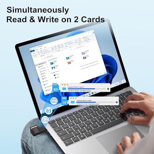 USB Micro SD Card Reader for Computer,PC,2-in-1 SD Card Reader to USB Adapter,High-Speed Dual Slots Memory Card Reader Adapter for SD,SDXC, SDHC, MMC, RS-MMC, Micro SDXC, Micro SD, TF,Micro SDHC