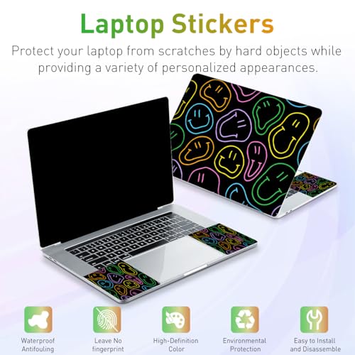 12.1-15.6 Inch Laptop Skin Decal, Universal Reusable Vinyl Laptop Cover Sticker, Waterproof Art Decal Protector with Cute Smile Face - color: Cute Smile Face