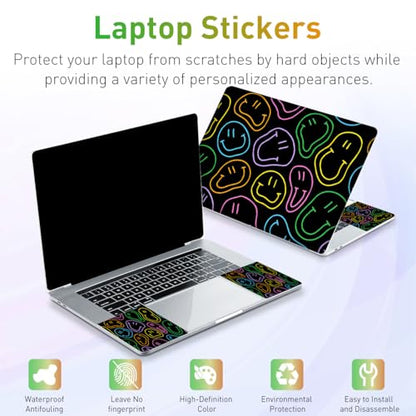 12.1-15.6 Inch Laptop Skin Decal, Universal Reusable Vinyl Laptop Cover Sticker, Waterproof Art Decal Protector with Cute Smile Face - color: Cute Smile Face