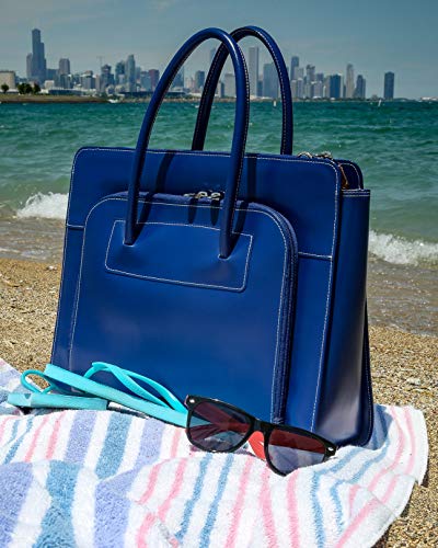 McKleinUSA McKlein Lake Forest Navy Leather Women's Case with Removable Sleeve (94337), 16"x5"x12.5" - color: Navy