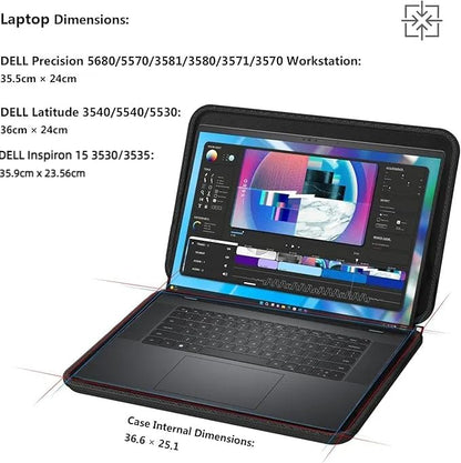 Smatree 15-16 inch Laptop Travel Bag for DELL Precision 5690/5680/5570/5520/3591/3590/3581/3580 Workstation, 15.6inch DELL Latitude 3550/5550/3540/5540/5530/5521/5520,Inspiron 15 3530 Laptop Case - color: For 15.6inch DELL Latitude