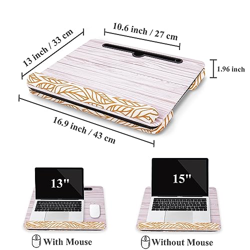 Lap Desk,Fits up to 15.6 inch Laptop Bed Table Computer with Soft Pillow and Storage Bag,Gaming Tray and Writing Tray on Bed for Home Office(2-Light Grey) - color: 2-light Grey