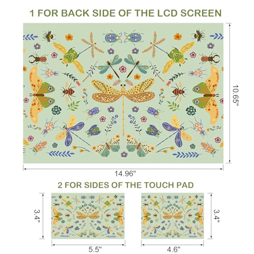 DINKY Laptop Skin Sticker Decal 15.6" 15.4" 12" 13" 13.3" 14" 15 inch Laptop Universal Vinyl Skin Stickers Cover Art Decal Notebook PC Personalized Protector, Green Dragonfly - color: Green Dragonfly