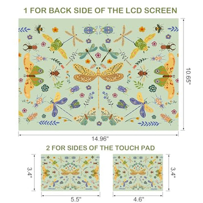 DINKY Laptop Skin Sticker Decal 15.6" 15.4" 12" 13" 13.3" 14" 15 inch Laptop Universal Vinyl Skin Stickers Cover Art Decal Notebook PC Personalized Protector, Green Dragonfly - color: Green Dragonfly