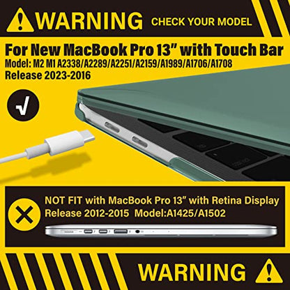 IBENZER Compatible with MacBook Pro 13 Inch Case M2 M1 2026 2025 2024 2023 2022 A2338 A2289 A2251 A2159 A1989 A1706 A1708, Hard Shell Case & Keyboard Cover for Mac Pro 13, Midnight Green, T13MTGN+1A - color: Midnight Green