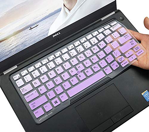 Dell Latitude Keyboard Cover for Dell Latitude E7450 E7470 E5470 E7480 E5450 5480 5490 7490, Dell 3340 E3340 Laptop Silicone Keyboard Skin Keyboard Protector, Gradual Purple (US Layout, with Pointing) - color: Ombre Purple