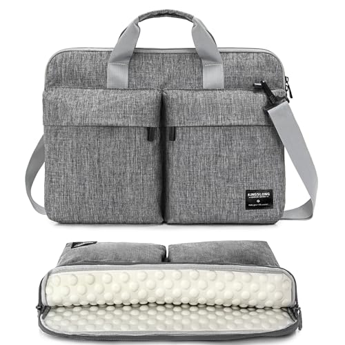 KINGSLONG 14 inch Laptop Bag with Shoulder Strap, Messenger Bag,Slim Computer Carrying Case Notebook Handbag for Men Women Fit for Acer Asus Lenovo HP Toshiba, Gray - color: Grey, size: 14 Inch