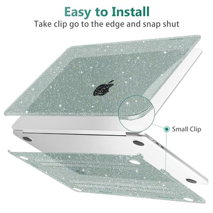 May Chen for 2022 MacBook Air 13.6 Inch Model A2681, Plastic Hard Shell Case for MacBook Air 13.6" M2 Chip with Liquid Retina Display Fits Touch ID, Midnight Green Glitter A - color: Midnight Green Glitter A