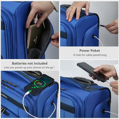 16 Inch Underseat Carry on Luggage With Wheels Weekender Overnight Business Travel Bag Suit cases Mini Suitcases with Wheels Under Seat Bag for Airlines,Blue - color: Blue, size: Underseat 16 inch