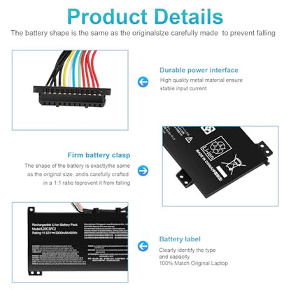 L20C3PC2 L20D3PC2 L20M3PC2 SSB10X55571 SB11B96717 5B11B96715 5B11B96719 Laptop Battery for Lenovo Ideapad Gaming 3i 3-15ACH6 3-15IHU6 Lenovo Legion 5-15ITH6H 5-15ITH6 5-15ACH6H 5-15ACH6 5-15ACH6A - size: 9.05*3.15*0.32inch L20C3PC2