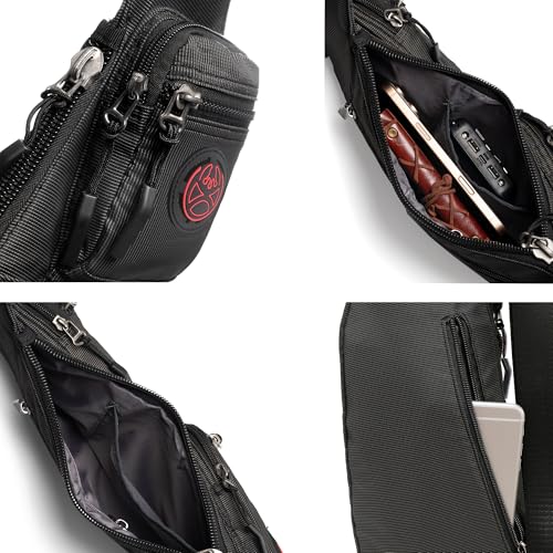 NICGID Sling Bag Chest Shoulder Backpack Crossbody Daypack for Men Women | Travel Outdoor Hiking Concealed Carry Fishing Fanny Tool Small Casual - color: Black-2620n