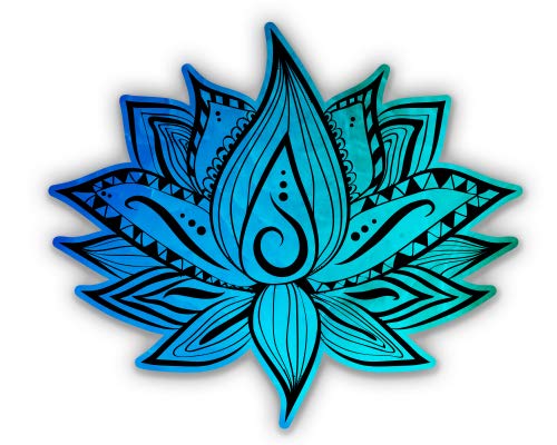 Pretty Watercolor Lotus Zen - 8" Vinyl Sticker - for Car Laptop I-Pad - Waterproof Decal - size: 8"