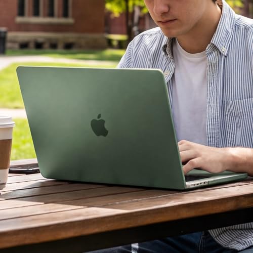 BlueSwan for MacBook Air 13 inch Case, M5 M4 M3 M2 2026-2022 Laptop Cover | 100% Match Official Color, Matte Grippy Texture, Scratch Resistant, Easy to Snap on, Air 13.6 Protective Hard Shell - color: Midnight Green