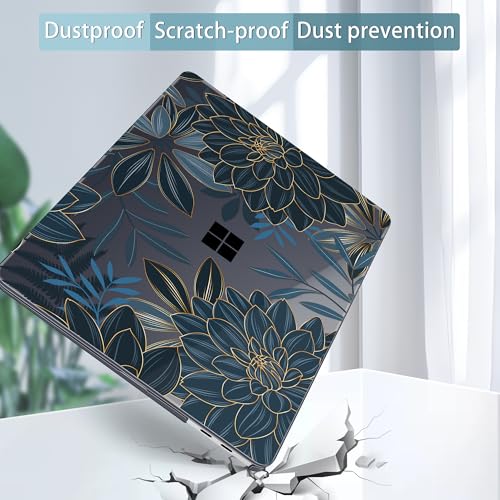 Mektron Printed Case for 2025 Microsoft Surface Laptop Windows 11 Copilot+ PC Surface Laptop 13 inch Touchscreen Display Cover Fits Model 2095, Dahlia Flower C035 - color: Dahlia Flower C035
